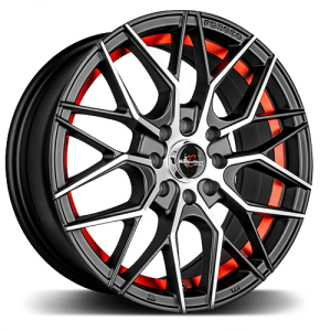 Racing Hart Concepts Forma Satin Black Machined Red Line